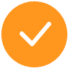 Checkmark icon inside of orange circle